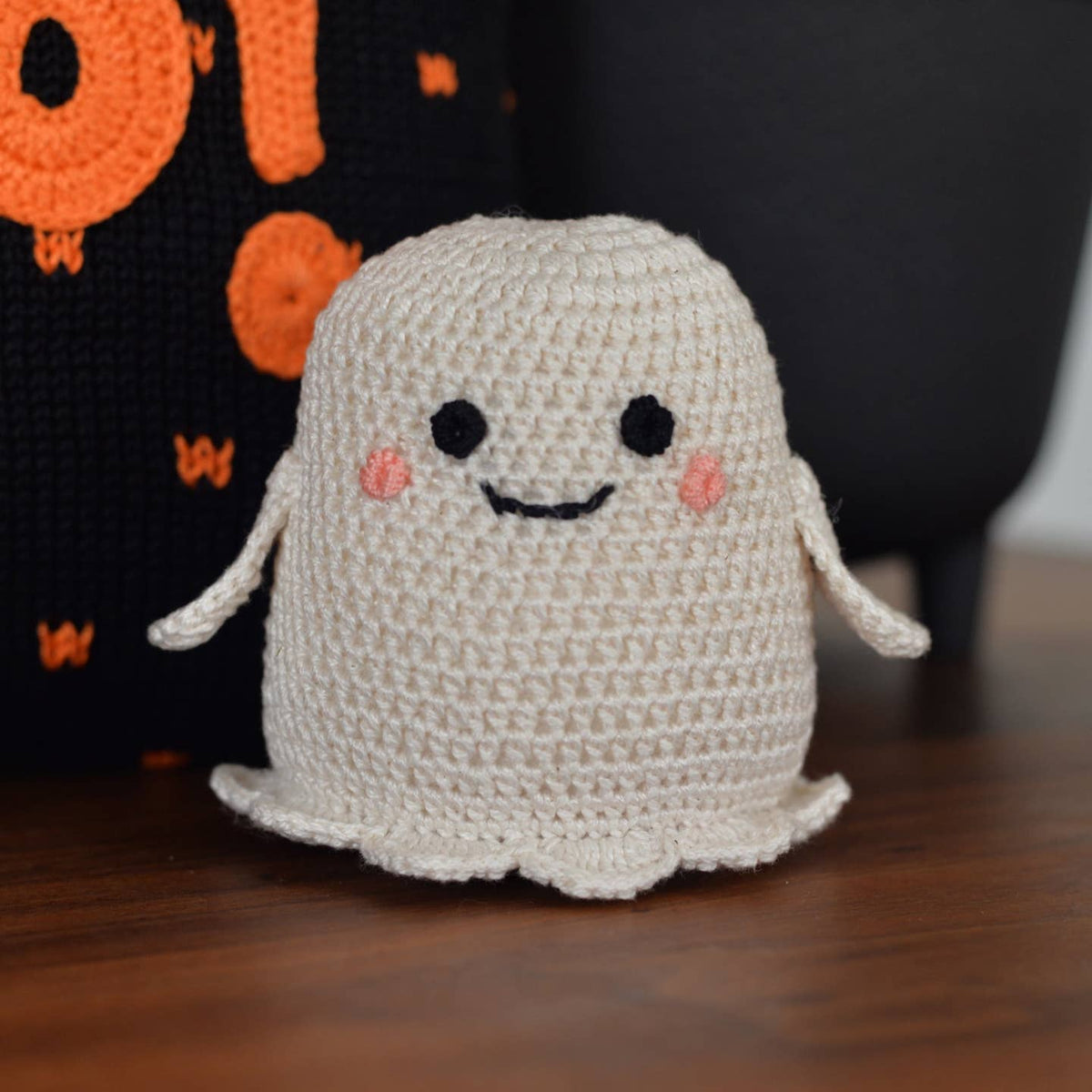 Crochet Ghost, Fair Trade Cotton Halloween Toy