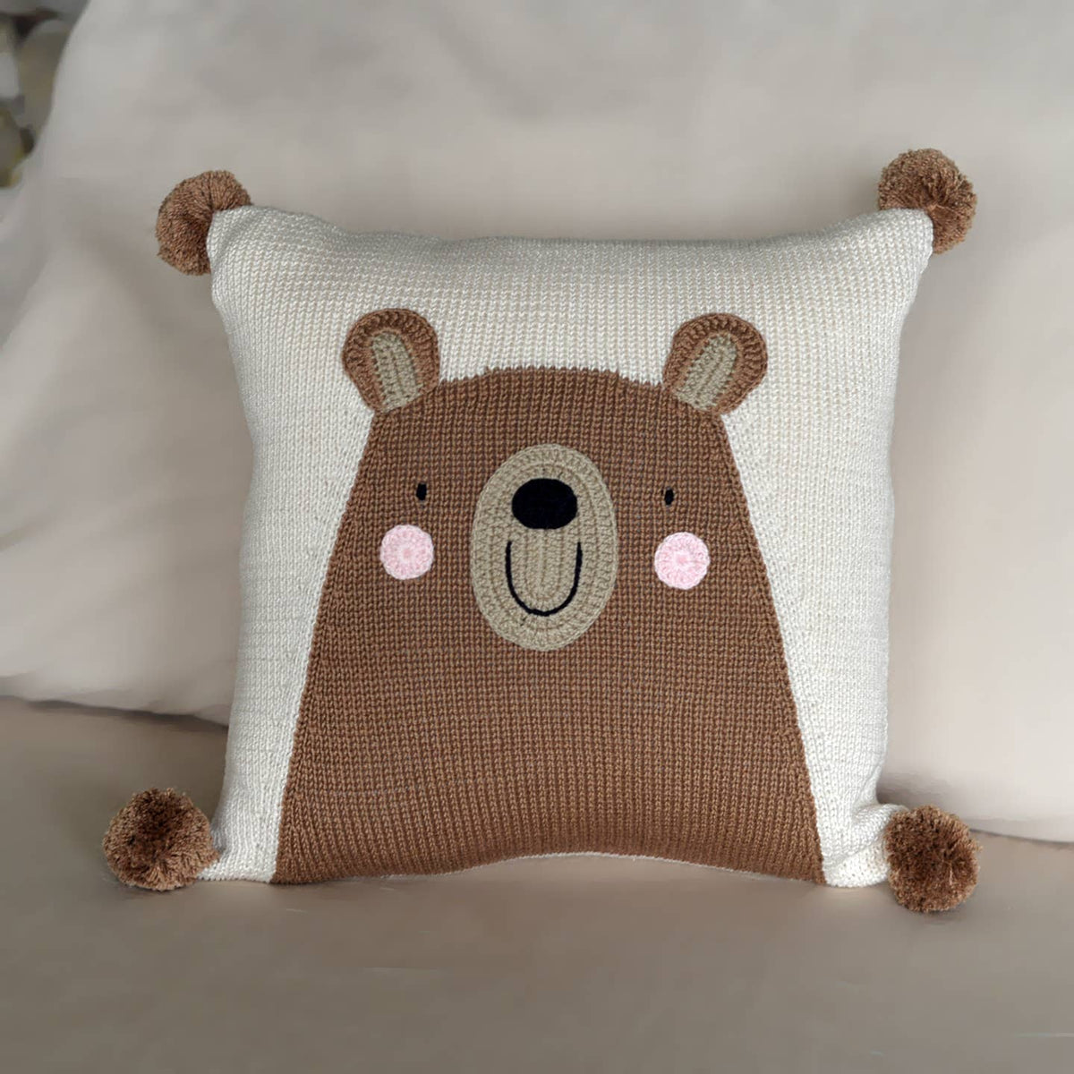10-Inch Teddy Bear Pillow, Fair Trade Cotton
