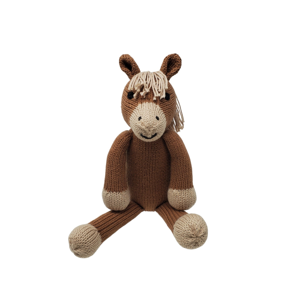 Handmade Knit Horse Stuffed Animal, Fair Trade Cotton Plush