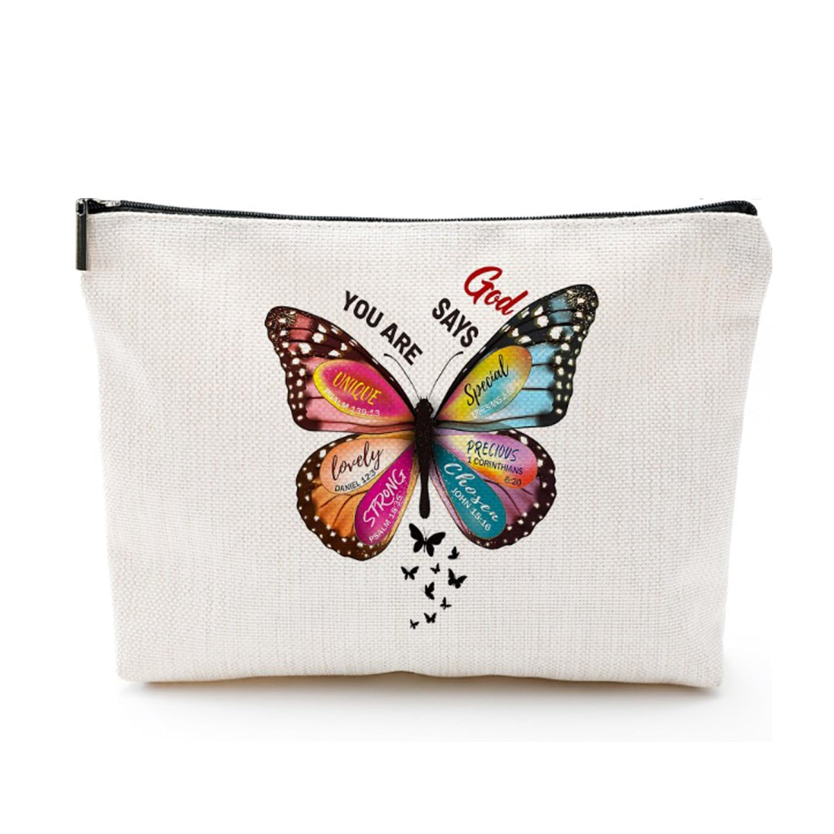 God Says You Are Butterfly Christian Cosmetic Bag