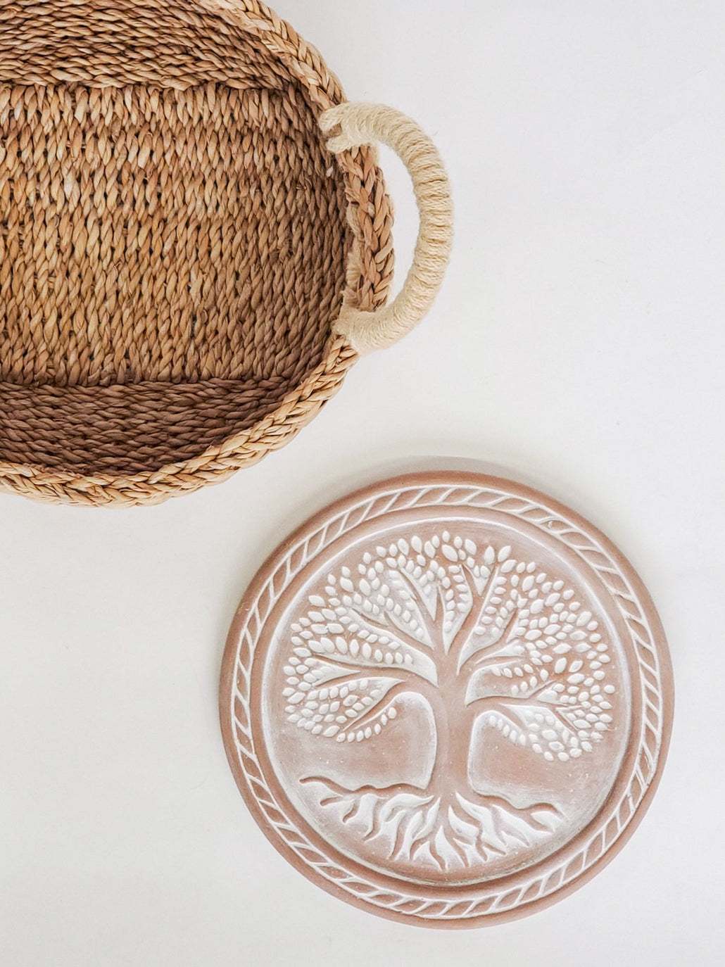 Tree of Life Terracotta Bread Warmer & Basket