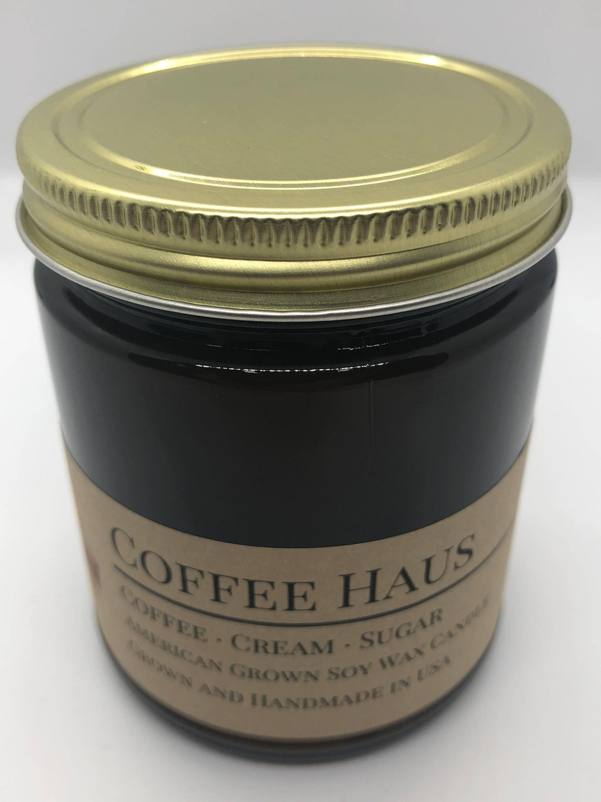 Coffee Haus Soy Candle in Amber Glass Jar, 8 oz