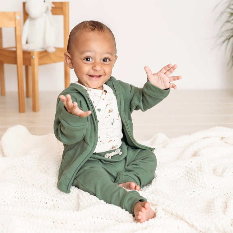 Basil Green Organic Cotton Baby & Toddler Hoodie
