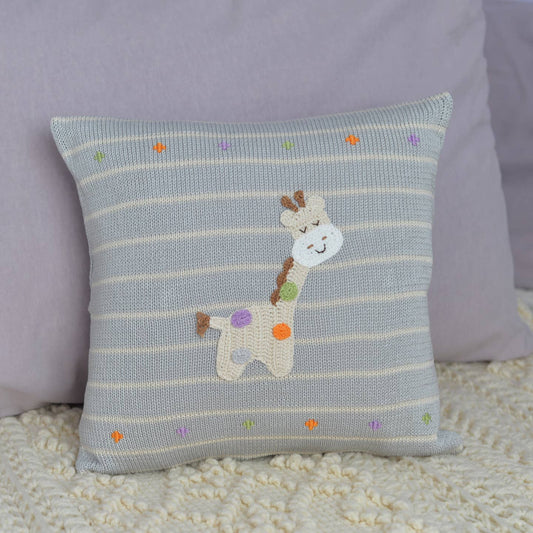 12-Inch Spotted Giraffe Pillow, Fair Trade Cotton