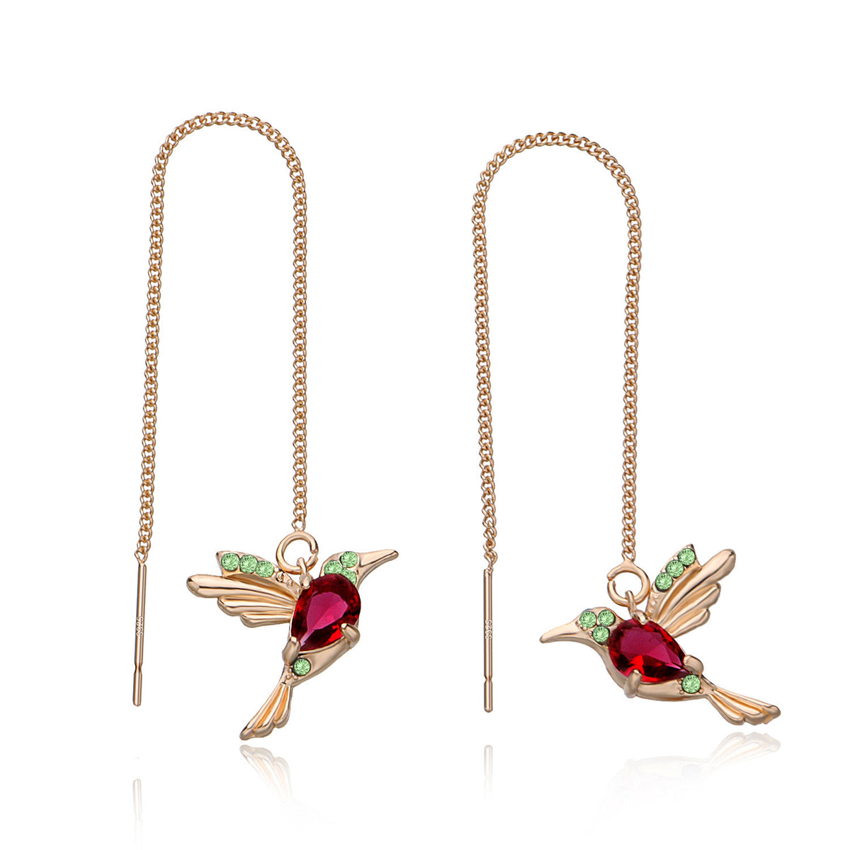 Spread-Wing Bird Drop Earrings