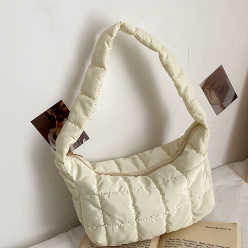 Women's Oxford Cloth Shoulder Bag — Embroidered Mini Handbag