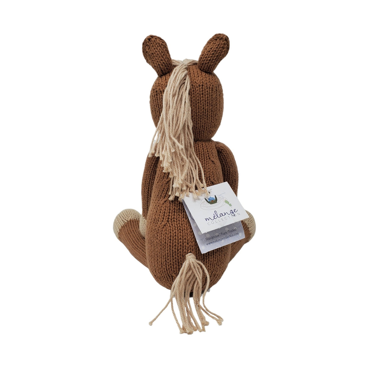 Handmade Knit Horse Stuffed Animal, Fair Trade Cotton Plush
