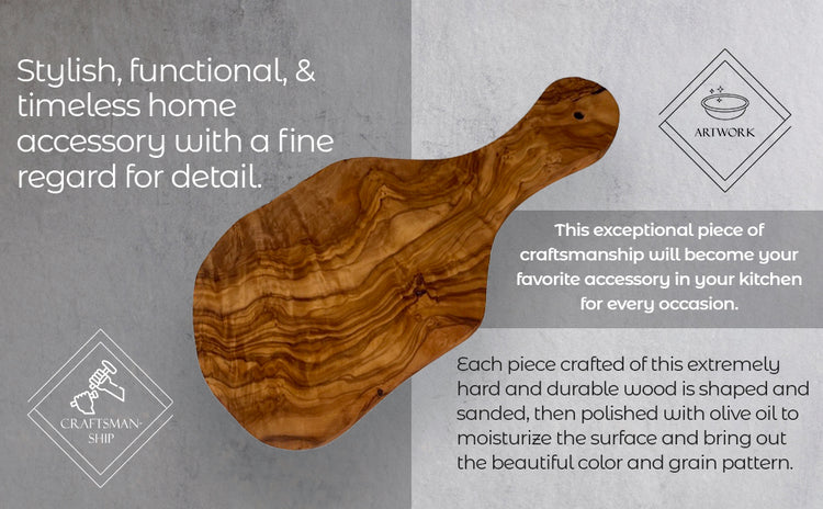 Olive Wood Bread & Butter Set, 2 Pieces