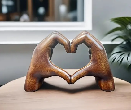 I Love You Heart Resin Sculpture