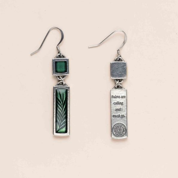 Meadowfields Palm Wire Pewter Earrings