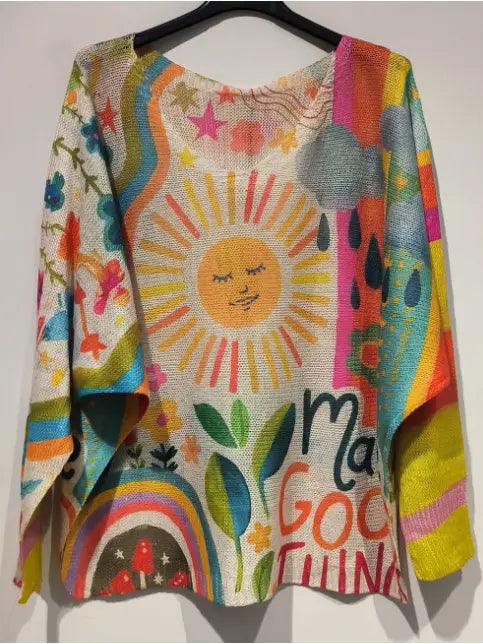 Make Good Things All-Over Print Sweater- Made in Italy
