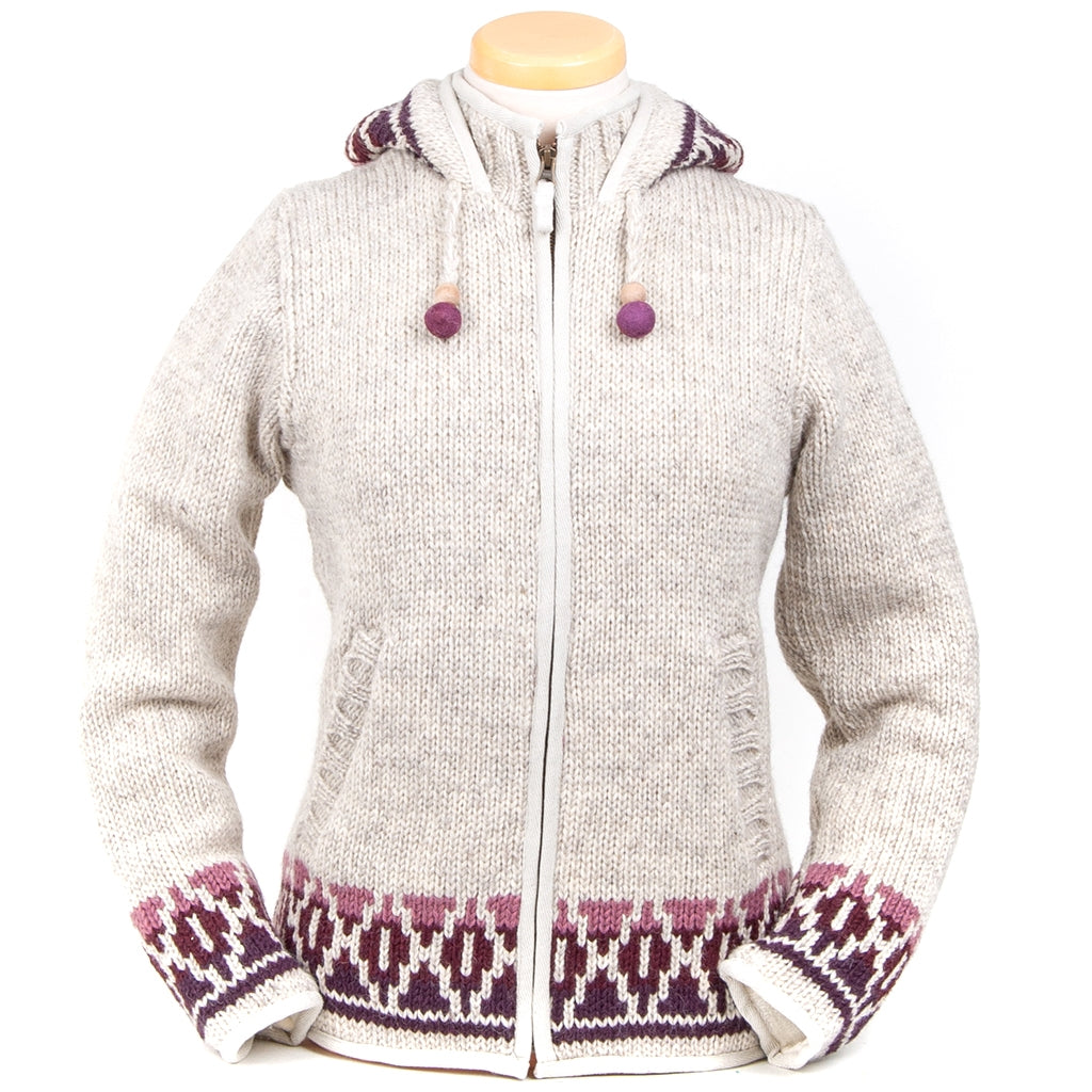 Misty Wool Knit Sweater with Lined Hood