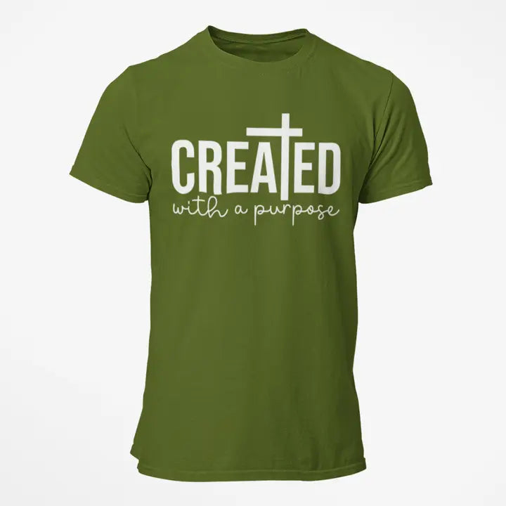 Created Christian Cotton Graphic T-Shirt