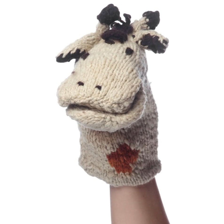 Gerald the Giraffe Hand-Knit Wool Hand Puppet