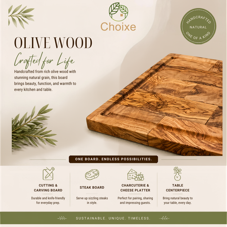 Large Olive Wood Cutting & Serving Board