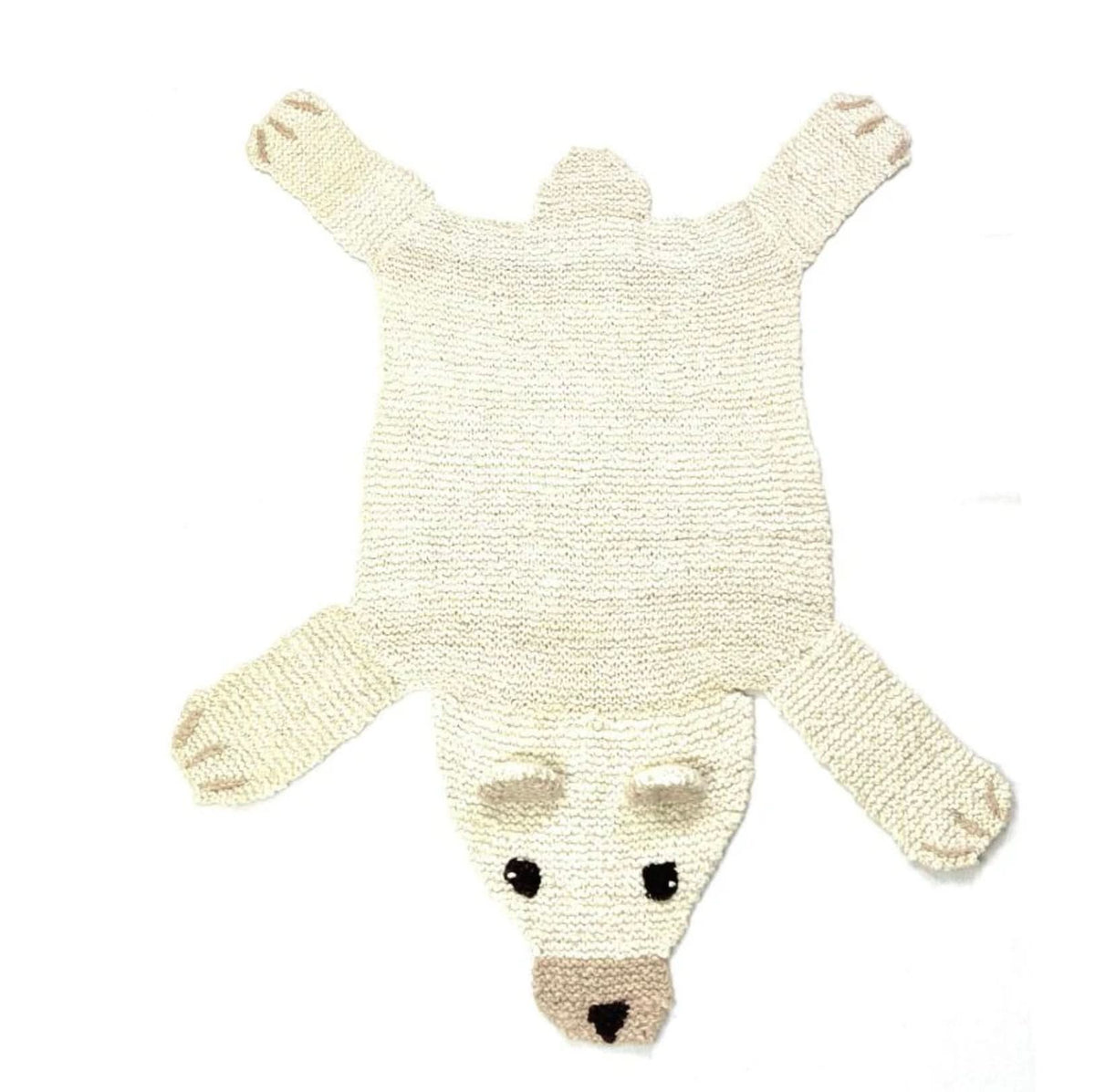 Evelyn the Polar Bear Hand-Knit Organic Wool Play Mat & Nursery Rug