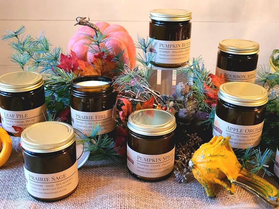 Pumpkin Butter Soy Candle in Amber Glass Jar, 8 oz