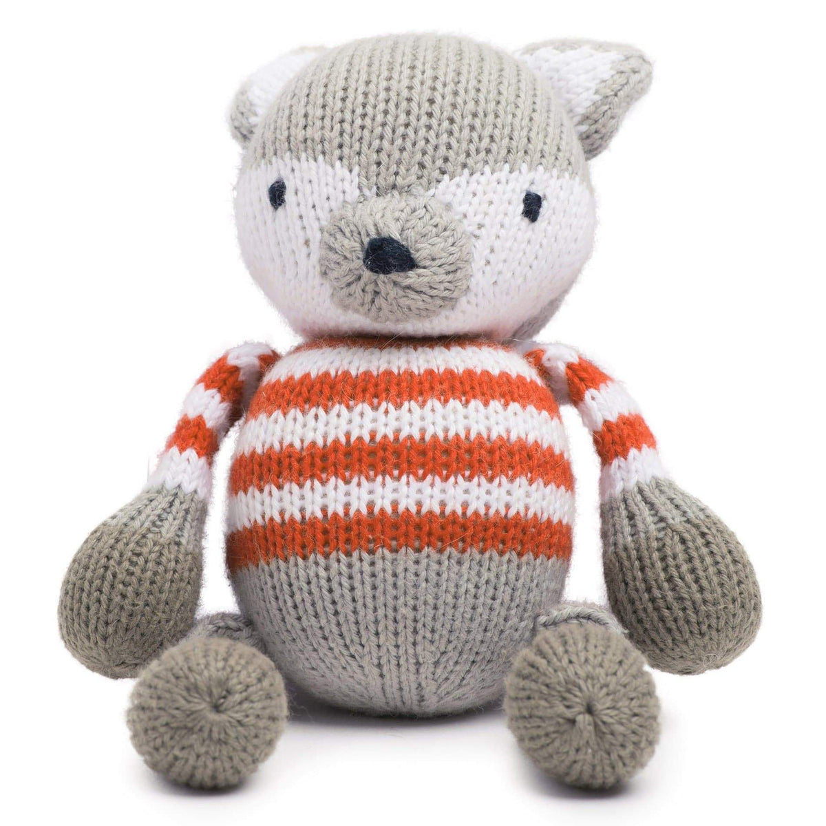 Finley the Fox Hand-Knit Organic Cotton Rattle