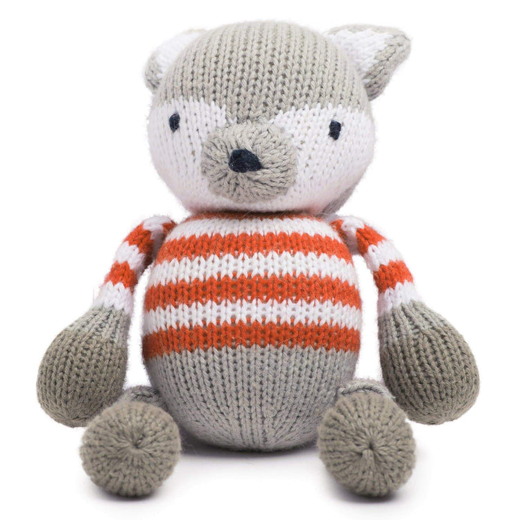 Finley the Fox Hand-Knit Organic Cotton Rattle