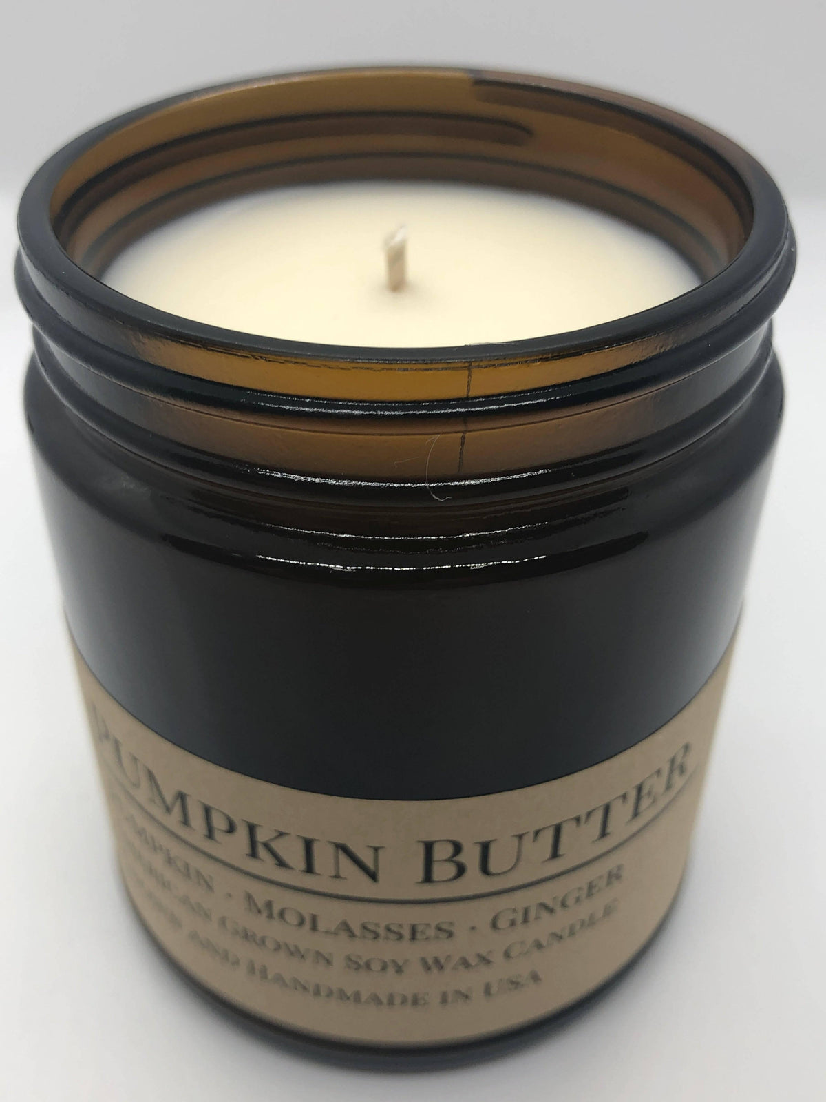 Pumpkin Butter Soy Candle in Amber Glass Jar, 8 oz