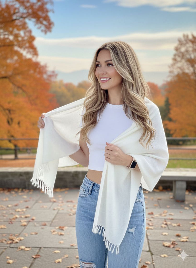 Timeless Accent Brushed Alpaca-Blend Shawl