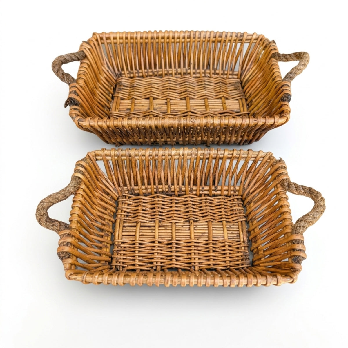 Handwoven Willow Nesting Baskets, Set of 2